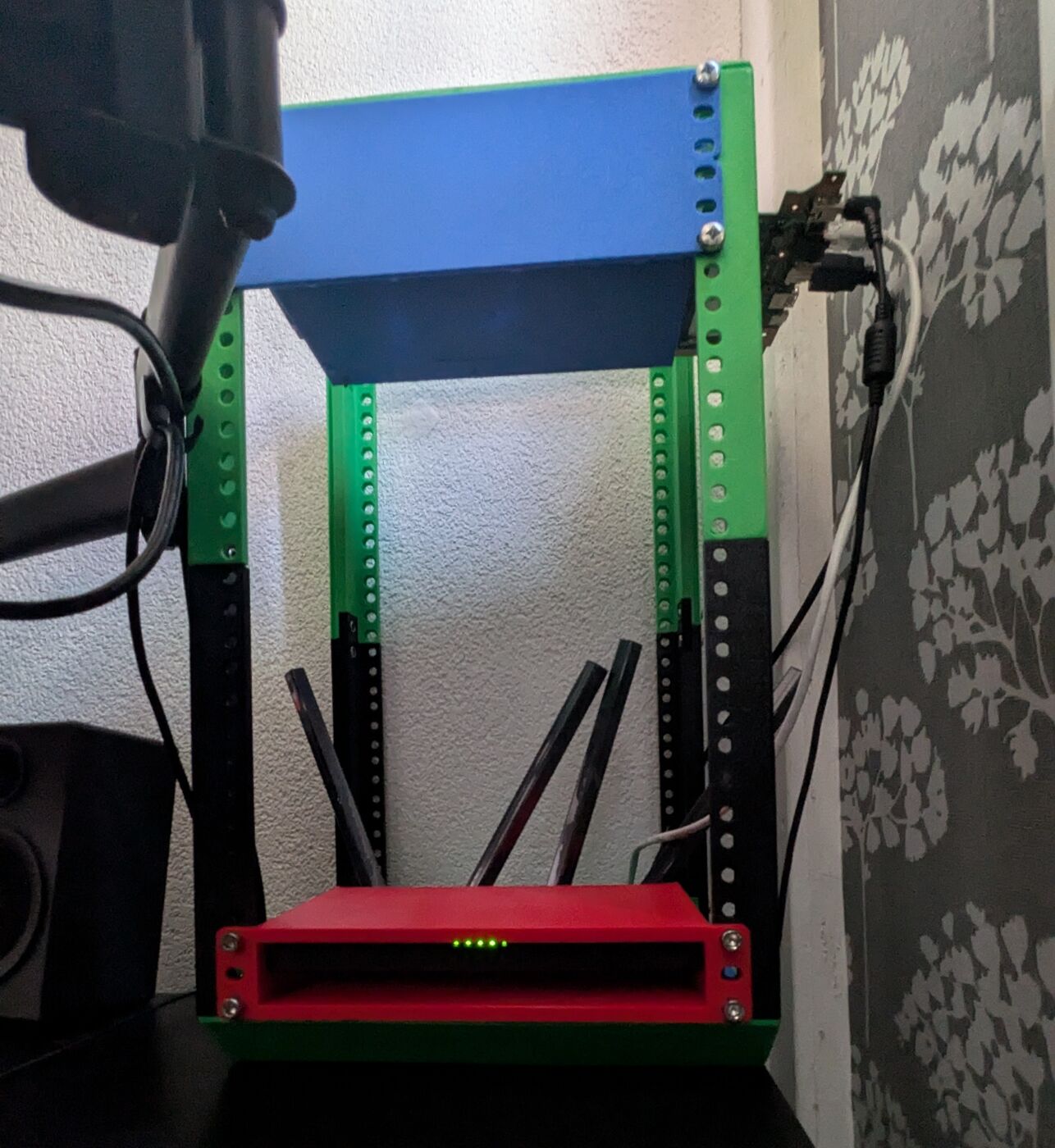 Zelf 3D-geprint 10-inch rack van Labrax